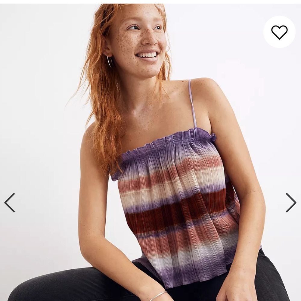 MADEWELL Nicole Pleated Ruffle Tank Top